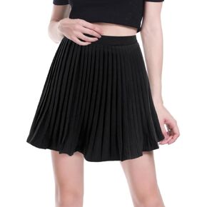 TYNORA Women's High Waist Pleated Mini Skirt Sexy Flared Flowy A Line Bodycon Mini Skirt Solid Color Casual Skirt Party Dance