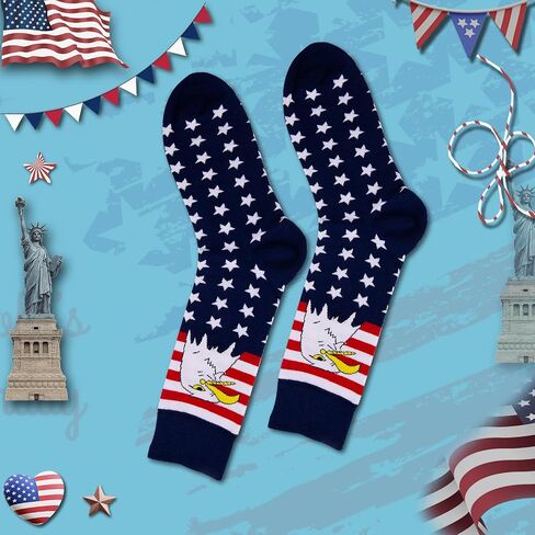 Evankin American Flag Socks Patriotic USA High Socks Funny Novelty Socks for Men 4th of July Patriotic Freedom Day Gifts in Kuwait