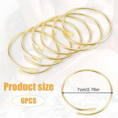 6pcs Bangle Cuff Bracelets for Women, Bangle Bracelets Trendy Bangles Dainty Cuff Bracelet Stackable Bracelets for Women Jewelry Gifts in Saudi Arabia