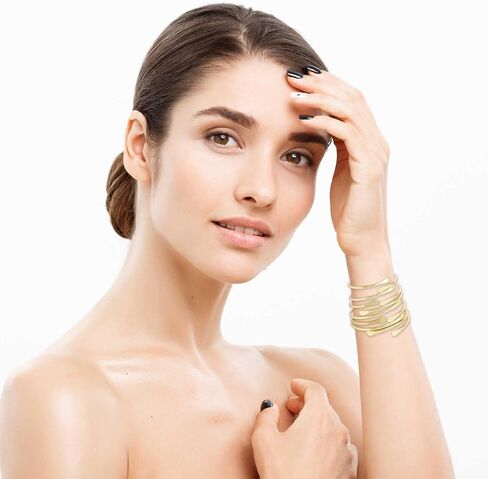 6pcs Bangle Cuff Bracelets for Women, Bangle Bracelets Trendy Bangles Dainty Cuff Bracelet Stackable Bracelets for Women Jewelry Gifts in Saudi Arabia