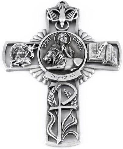 Pewter Catholic Saint St Daniel Pray for Us Wall Cross, 5 Inch in Saudi Arabia