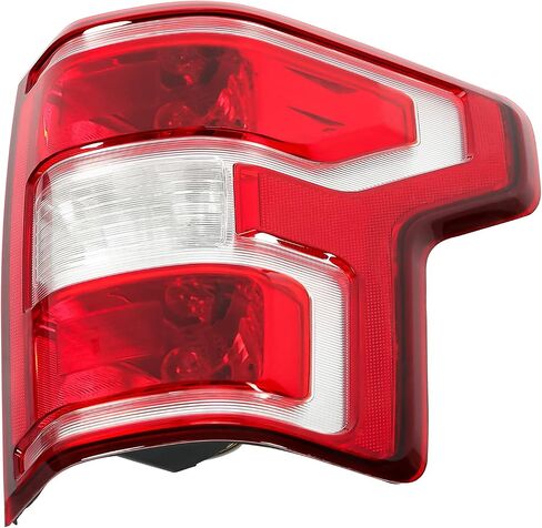 KUAFU Rear Right Tail Light W/Bulbs Compatible with 2018-2020 Ford F-150 Replacement for JL3Z-13404-H Taillight Red Lens Chrome Housing in Kuwait