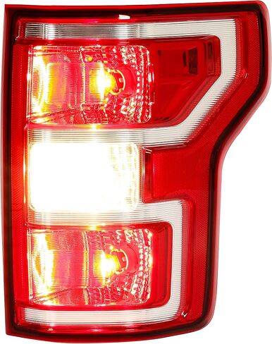KUAFU Rear Right Tail Light W/Bulbs Compatible with 2018-2020 Ford F-150 Replacement for JL3Z-13404-H Taillight Red Lens Chrome Housing in Kuwait
