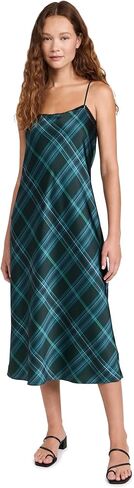Vince Women's Plaid Lace Trim Slip Dress in Saudi Arabia