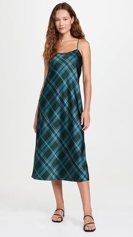 Vince Women's Plaid Lace Trim Slip Dress in Saudi Arabia