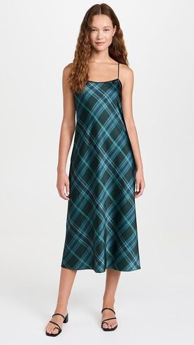 Vince Women's Plaid Lace Trim Slip Dress in Saudi Arabia
