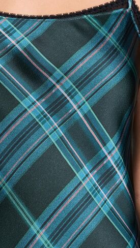 Vince Women's Plaid Lace Trim Slip Dress in Saudi Arabia
