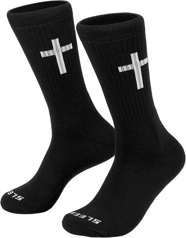 SLEEFS Men's Crew Socks - High Performance, Designed for Athletic/Sport Wear - Momma This One For You - Cushioned Heel, Pro-Quality Polyblend [1 Pair - Black] in Saudi Arabia
