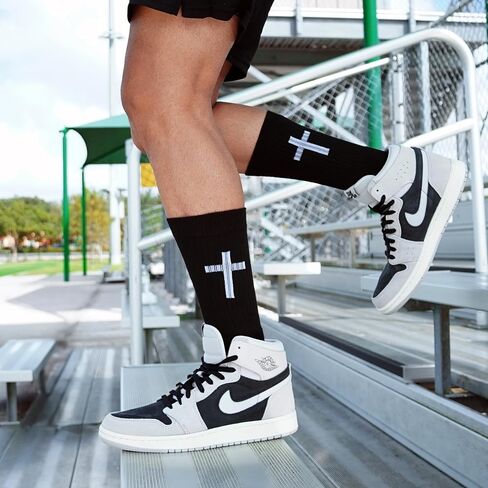 SLEEFS Men's Crew Socks - High Performance, Designed for Athletic/Sport Wear - Momma This One For You - Cushioned Heel, Pro-Quality Polyblend [1 Pair - Black] in Saudi Arabia