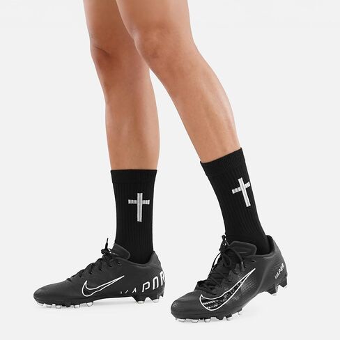 SLEEFS Men's Crew Socks - High Performance, Designed for Athletic/Sport Wear - Momma This One For You - Cushioned Heel, Pro-Quality Polyblend [1 Pair - Black] in Saudi Arabia