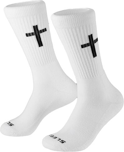SLEEFS Men's Crew Socks - High Performance, Designed for Athletic/Sport Wear - Momma This One For You - Cushioned Heel, Pro-Quality Polyblend [1 Pair - Black] in Saudi Arabia