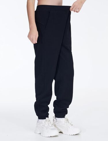 THE GYM PEOPLE Girl's Fleece Tapered Workout Sweatpants Warm Soft Athletic Joggers Pants with Pockets in Kuwait