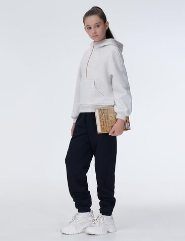 THE GYM PEOPLE Girl's Fleece Tapered Workout Sweatpants Warm Soft Athletic Joggers Pants with Pockets in Kuwait