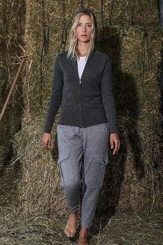 Women's Cargo Pants - 100% Cashmere Side Pockets Breathable Comfy Fitted in Saudi Arabia