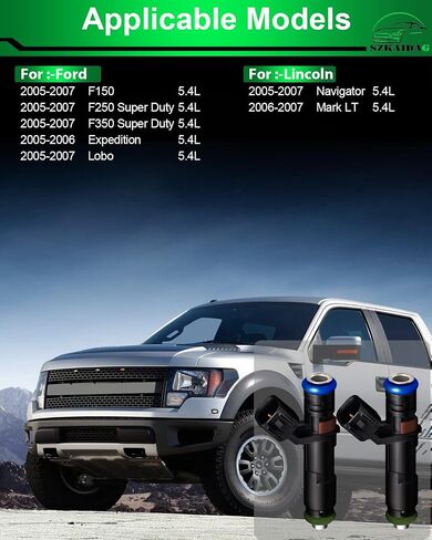 حاقنات الوقود لـ: -Ford F150 F250 F350 Super Duty 5.4L 2005 2006 2007 لـ: -Ford Expedition Lobo لـ: -Lincoln Navigator 2005-2007 لـ: -Lincoln Mark LT OE#FJ817 5C3Z9F593DA 5C3Z9F593DC in Saudi Arabia