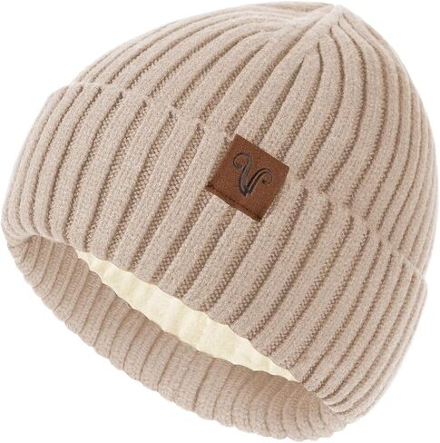 Winter Hats for Women Men, Fleece Lined Cuffed Beanie Winter Knit Wool Beanies Warm Chunky Hat in Kuwait