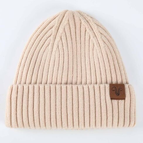 Winter Hats for Women Men, Fleece Lined Cuffed Beanie Winter Knit Wool Beanies Warm Chunky Hat in Kuwait