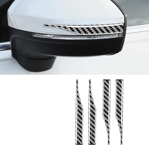 4 قطع مرآة الرؤية الخلفية للسيارة شريط كشط مضاد للتصادمات، ملصق تقليم مضاد للفرك ومضاد للخدش، واقي مرآة الرؤية الخلفية من ألياف الكربون، ملحقات سيارة عالمية تناسب جميع السيارات in Kuwait