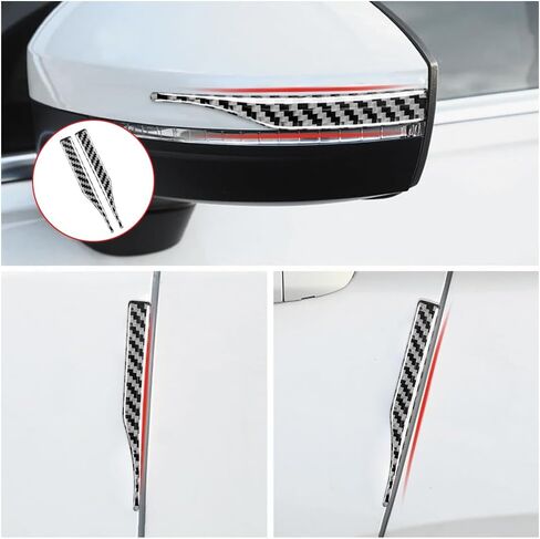 4 قطع مرآة الرؤية الخلفية للسيارة شريط كشط مضاد للتصادمات، ملصق تقليم مضاد للفرك ومضاد للخدش، واقي مرآة الرؤية الخلفية من ألياف الكربون، ملحقات سيارة عالمية تناسب جميع السيارات in Kuwait