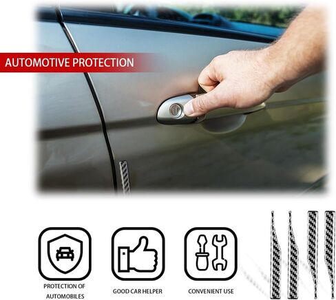 4 قطع مرآة الرؤية الخلفية للسيارة شريط كشط مضاد للتصادمات، ملصق تقليم مضاد للفرك ومضاد للخدش، واقي مرآة الرؤية الخلفية من ألياف الكربون، ملحقات سيارة عالمية تناسب جميع السيارات in Kuwait