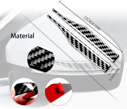 4 قطع مرآة الرؤية الخلفية للسيارة شريط كشط مضاد للتصادمات، ملصق تقليم مضاد للفرك ومضاد للخدش، واقي مرآة الرؤية الخلفية من ألياف الكربون، ملحقات سيارة عالمية تناسب جميع السيارات in Kuwait