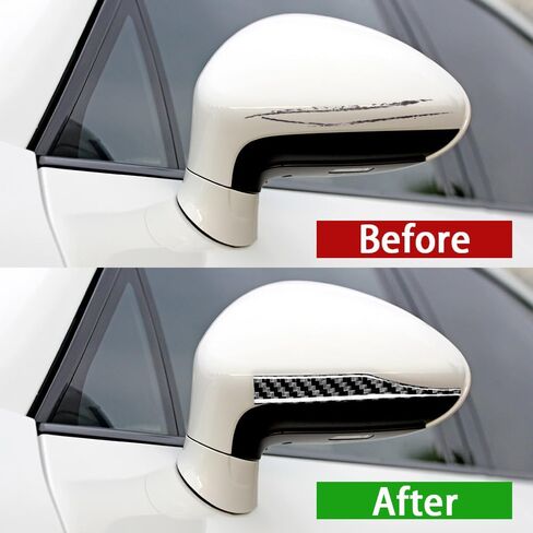 4 قطع مرآة الرؤية الخلفية للسيارة شريط كشط مضاد للتصادمات، ملصق تقليم مضاد للفرك ومضاد للخدش، واقي مرآة الرؤية الخلفية من ألياف الكربون، ملحقات سيارة عالمية تناسب جميع السيارات in Kuwait