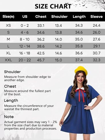 Clarisbelle Women's Halloween Peter Pan Collar Costume Spooky Blue Dress with Enchanted Red Tie and Capelet in Kuwait