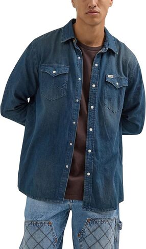 Wrangler Men's Long Sleeve Denim Shirt in Kuwait