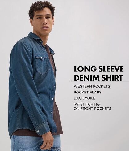 Wrangler Men's Long Sleeve Denim Shirt in Kuwait