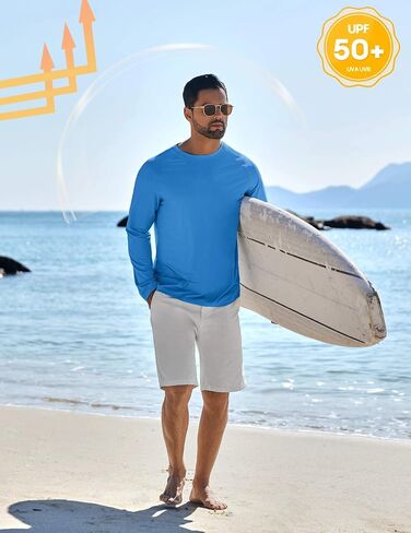 COOFANDY Men's Sun Protection Shirts Long Sleeve Rash Guard Swim T-Shirts Lightweight Quick Dry Fishing Shirts in Saudi Arabia