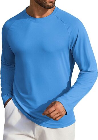 COOFANDY Men's Sun Protection Shirts Long Sleeve Rash Guard Swim T-Shirts Lightweight Quick Dry Fishing Shirts in Saudi Arabia