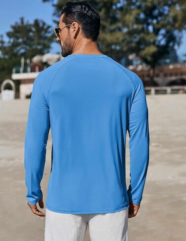 COOFANDY Men's Sun Protection Shirts Long Sleeve Rash Guard Swim T-Shirts Lightweight Quick Dry Fishing Shirts in Saudi Arabia