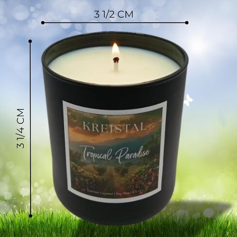 شموع معطرة فاخرة، شموع عطرية مع عطور زيتية أساسية، هدية مثالية لديكور المنزل، والاسترخاء، وتخفيف التوتر | صديقة للبيئة وطويلة الأمد (الجنة الاستوائية) in Saudi Arabia