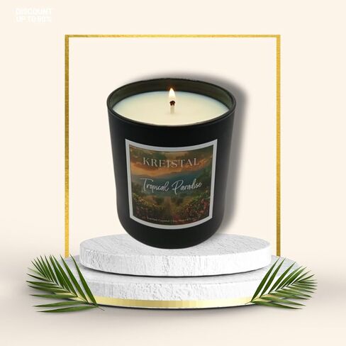 شموع معطرة فاخرة، شموع عطرية مع عطور زيتية أساسية، هدية مثالية لديكور المنزل، والاسترخاء، وتخفيف التوتر | صديقة للبيئة وطويلة الأمد (الجنة الاستوائية) in Saudi Arabia