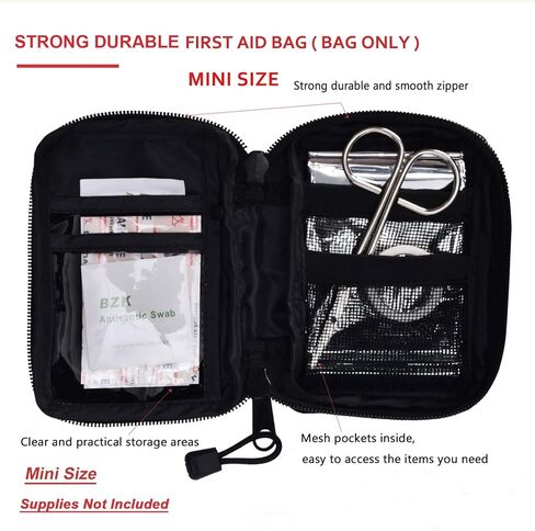 O'IFFEEI Small Mini First Aid Kit Bag Empty, Handy Portable for Camping Hiking Backpacking Car Home Office. Mini Medical Bag for Emergency and Survival. in Kuwait