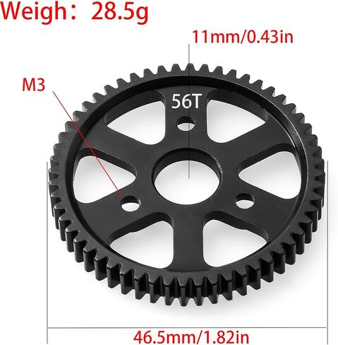 32P Spur Gear, 57T 0.8 Metric Pitch, Compatible with 32P, Hardened Steel 57 Tooth 0.8M Spur Main Gear for 1/10 TRAXXAS Ford Rustler Slash Stampede 4X4 Summit T-Maxx E-REVO Jato Arrma in Saudi Arabia