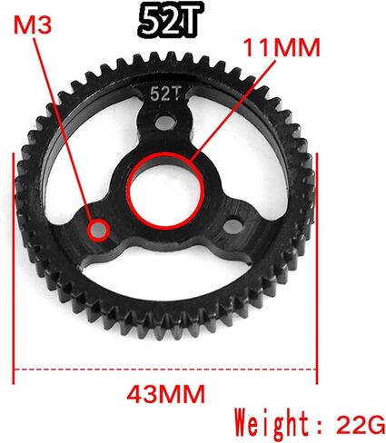 32P Spur Gear, 57T 0.8 Metric Pitch, Compatible with 32P, Hardened Steel 57 Tooth 0.8M Spur Main Gear for 1/10 TRAXXAS Ford Rustler Slash Stampede 4X4 Summit T-Maxx E-REVO Jato Arrma in Saudi Arabia