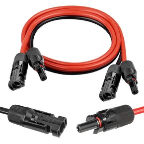 10 AWG Solar Extension Cable 5FT, Flexible Solar Panel Wire with Male to Female Connector Parallel Tinned Copper Wire for Solar Panel, Automotive, RV, Boat, Outdoors
