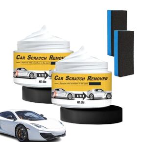 2PCS Polishing Compound Scratch Remover with Sponge, 2025 New T-221a Polish and Scratch Remover for Vehicles, Car Scratch Repair Paste, Rubbing Compound for Car Scratches