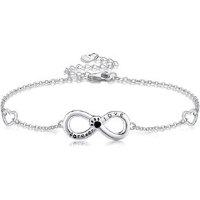 Mustard Seed Cross/Paw Print/Butterfly/Sunflower/Compass/Moss Agate Bracelet for Women 925 Sterling Silver Graduation Link Bracelet Jewelry for Women