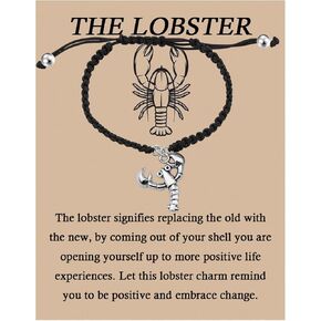 MAOFAED Lobster Gift Lobster Jewelry Handmade Braided Bracelet For Women Men Lobster Inspirational Quote