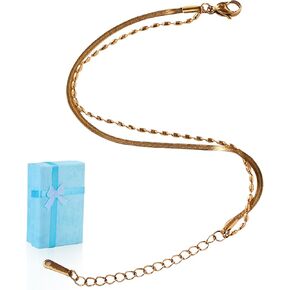 Gold Bracelet for Women,Crosses/Double Grain Rice/Double Layer Cube/Gold Diamonds/Heart Charms/Silver Bracelet Sets for Women Dainty Chain Bracelet Adjustable Link Bracelet for Women