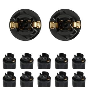 T5 73 74 Twist Lock Wedge for Instrument Panel Dashboard LED Light Car Gauge Cluster Bulbs Base Socket 10 Pack