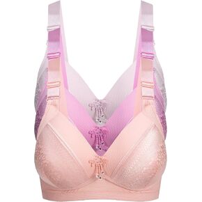 Everyday Bra for Women Full Coverage Compression Bra No Underwire Lace Unlined Bras Lightly Padded Bras