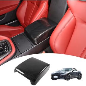 Car Central Control Armrest Box Protective Cover for Jaguar F-Type 2013-2024 Car Interior Console Storage Box Protector，Central Armrest Decorative Modification Accessories (Carbon Fiber)