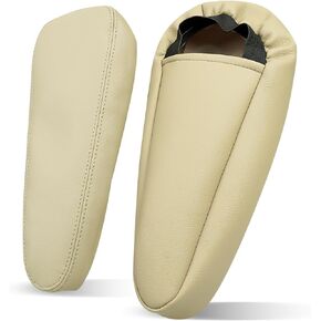 2 Pcs Seat Armrest Leather Cover Fit for Lexus GX470 2003-2009, Beige Microfiber Synthethic Leather, Ivory Beige