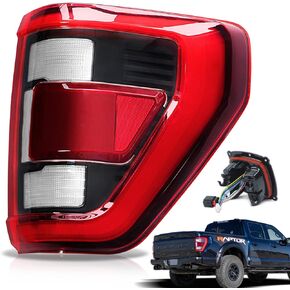 LED Tail Lights Compatible With Ford F150 2021 2022 2023 With Blind Spot Rear Brake Lamp Signal Assembly Fit King Ranch Lariat Limited Platinum Taillights(Chrome Housing Right Passenger Side)