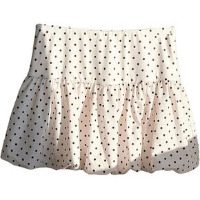 MakeMeChic Women's Polka Dots Bubble Skirt Ruffle Hem Puffy A Line Cute Mini Skirts