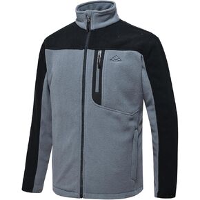 TBMPOY Men's Fleece Jackets Lightweight Full-Zip Fall Jacket Warm Winter Coats Outdoor Hiking with Pockets