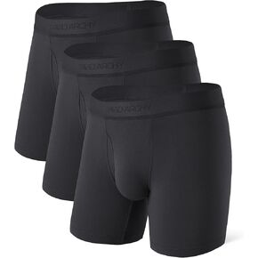 DAVID ARCHY Men’s Underwear Boxer Briefs Soft Comfortable Micro Modal Breathable with Fly Boxer Briefs for Men 3 Pack